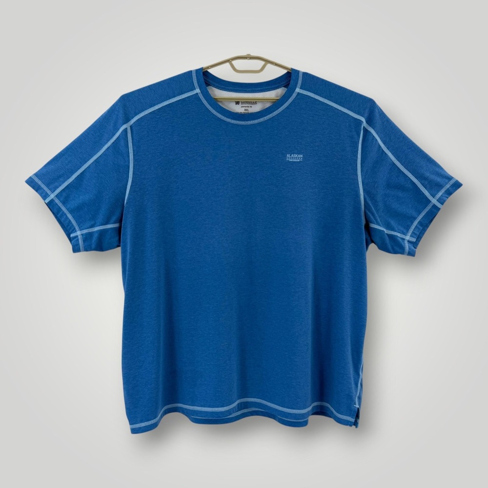 Alaskan Hardgear Mens 3XL Blue Performance T Shirt Outdoor Hiking Tagless Tee
